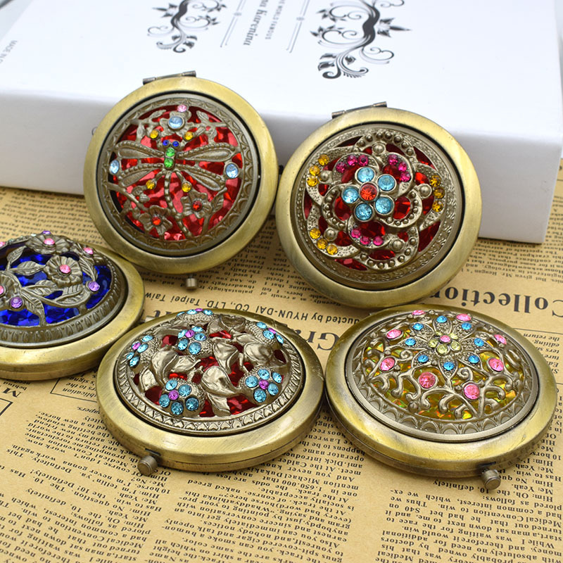 Silver Crystal Foldable Makeup Mirror 5