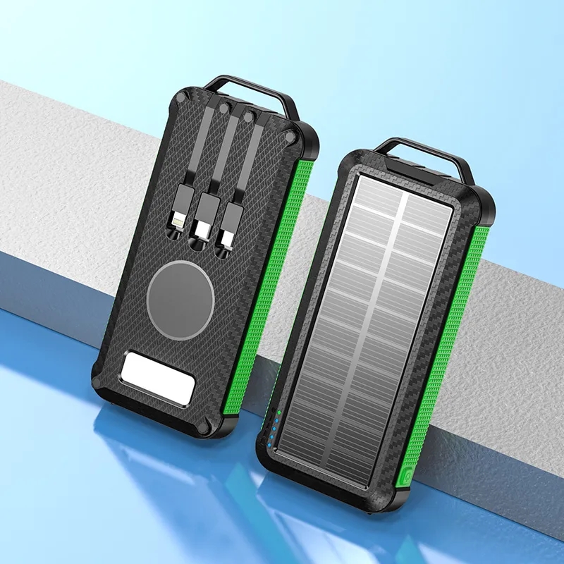 10000mAh Solar Power Charger w/ Cable & LED Flashlight 5