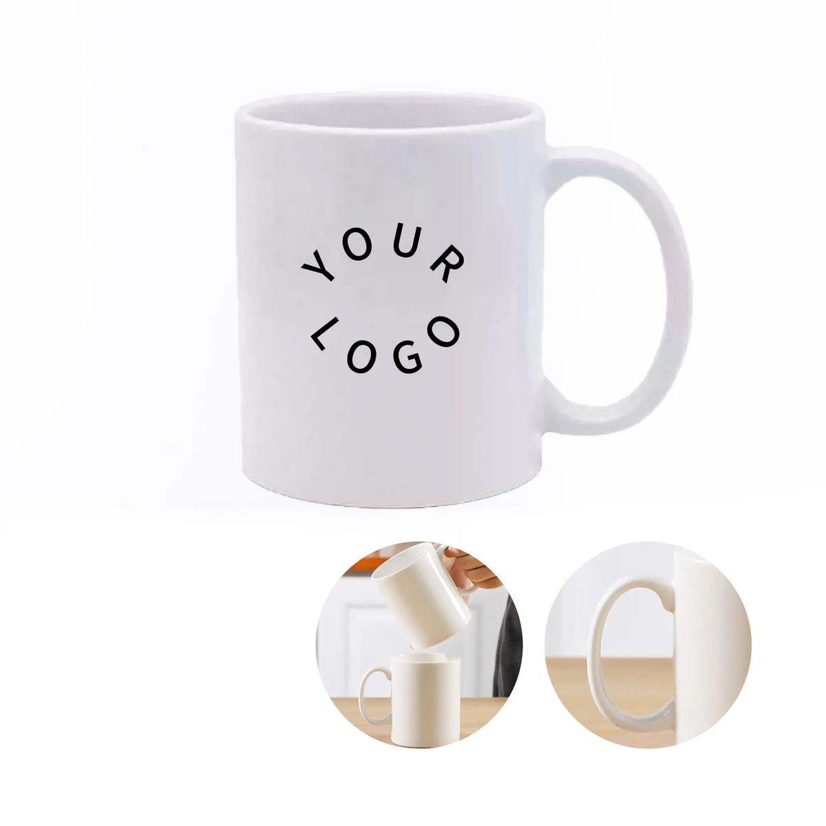 Classic Ceramic Coffee Mug with Smooth White Finish 2