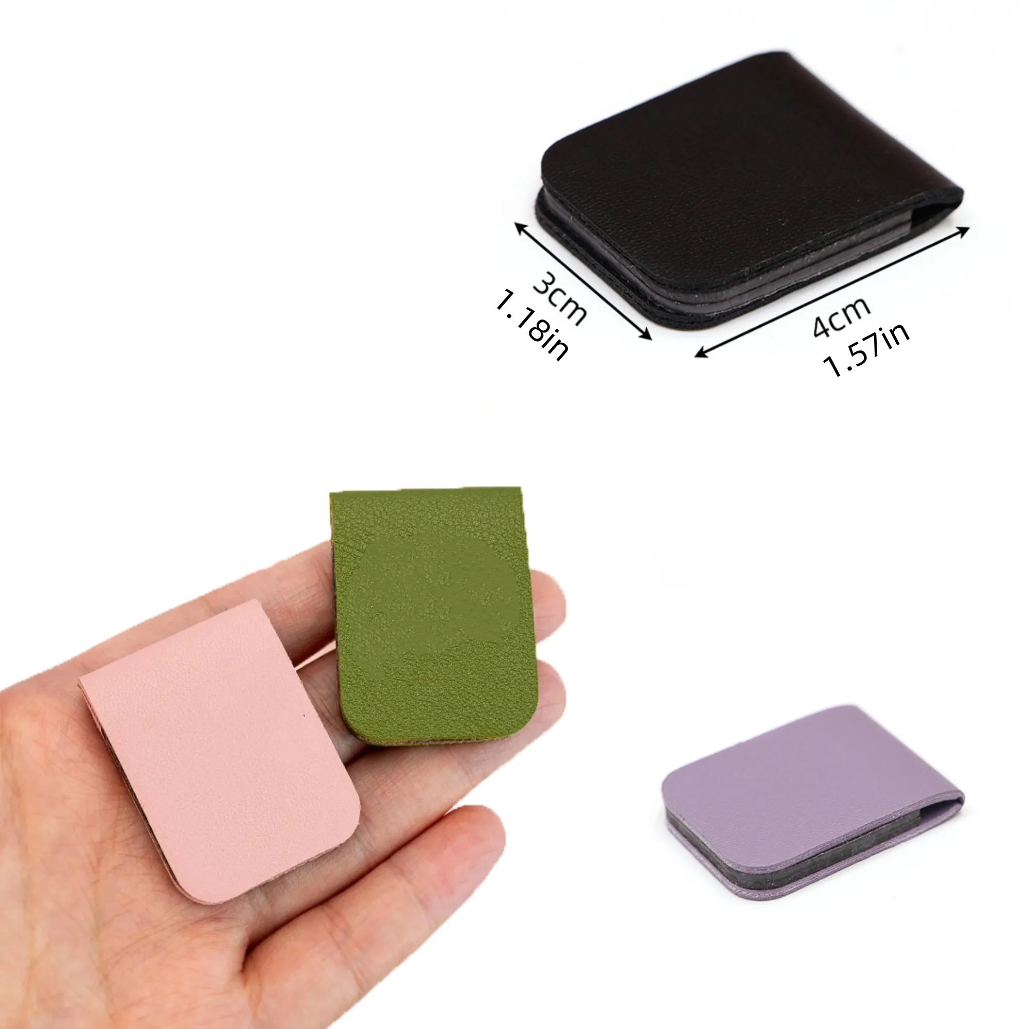 Customized square leather magnetic bookmark 3