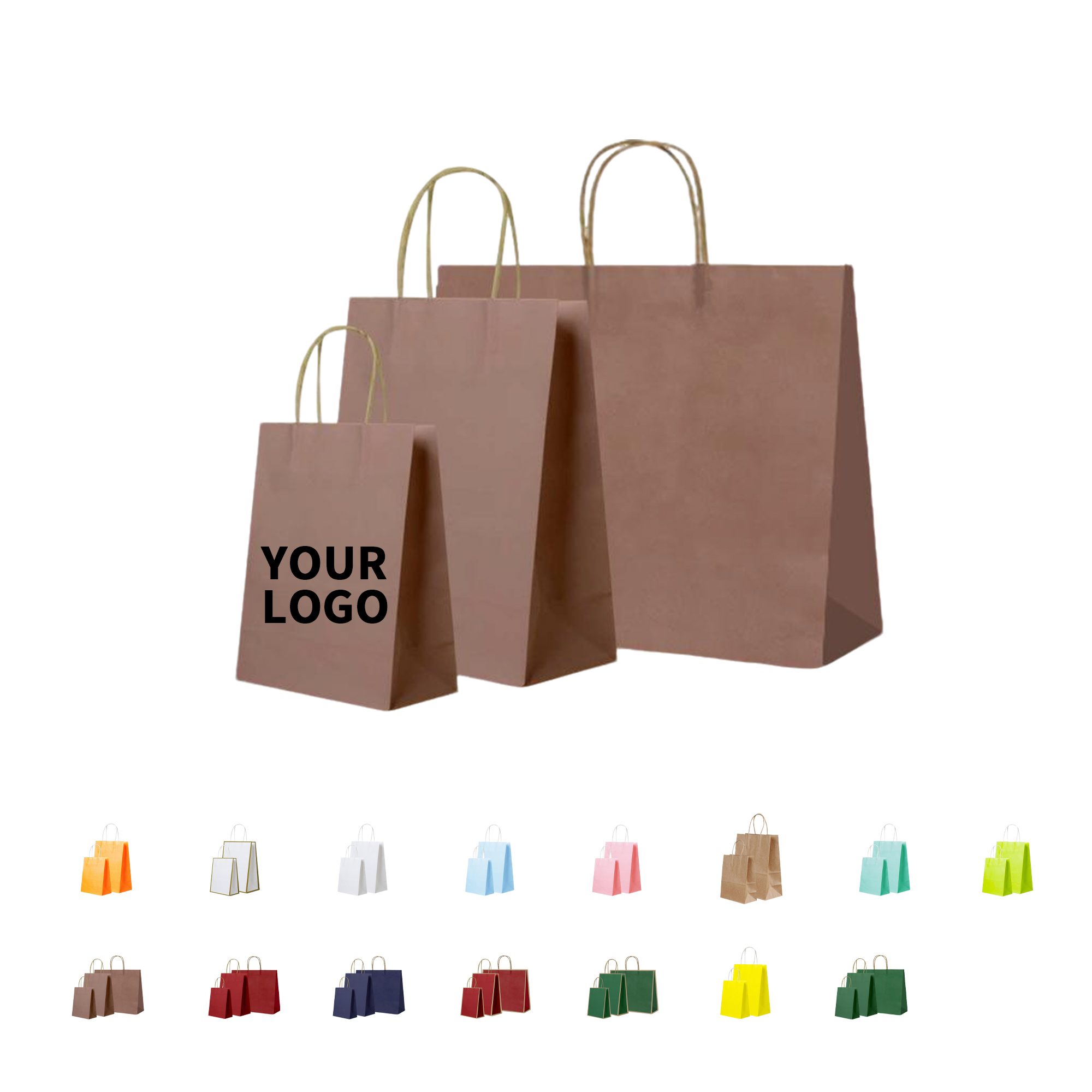 White Kraft Paper Shopper With Twisted Handle 8.3 X 4.4 X 10.7" 14