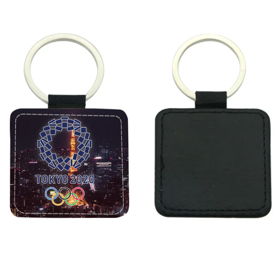 Square Leather Keychain 8