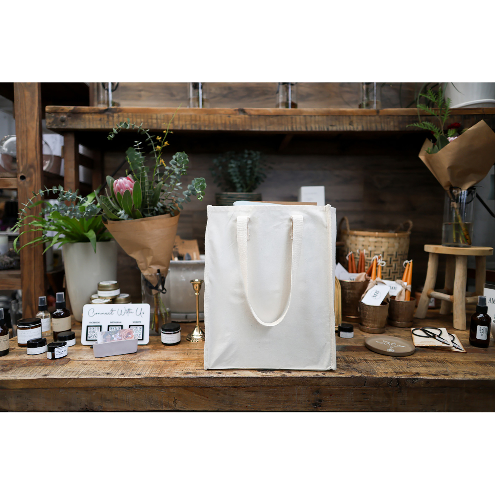Recycled Cotton Market Tote Bag - AWARE™ 1