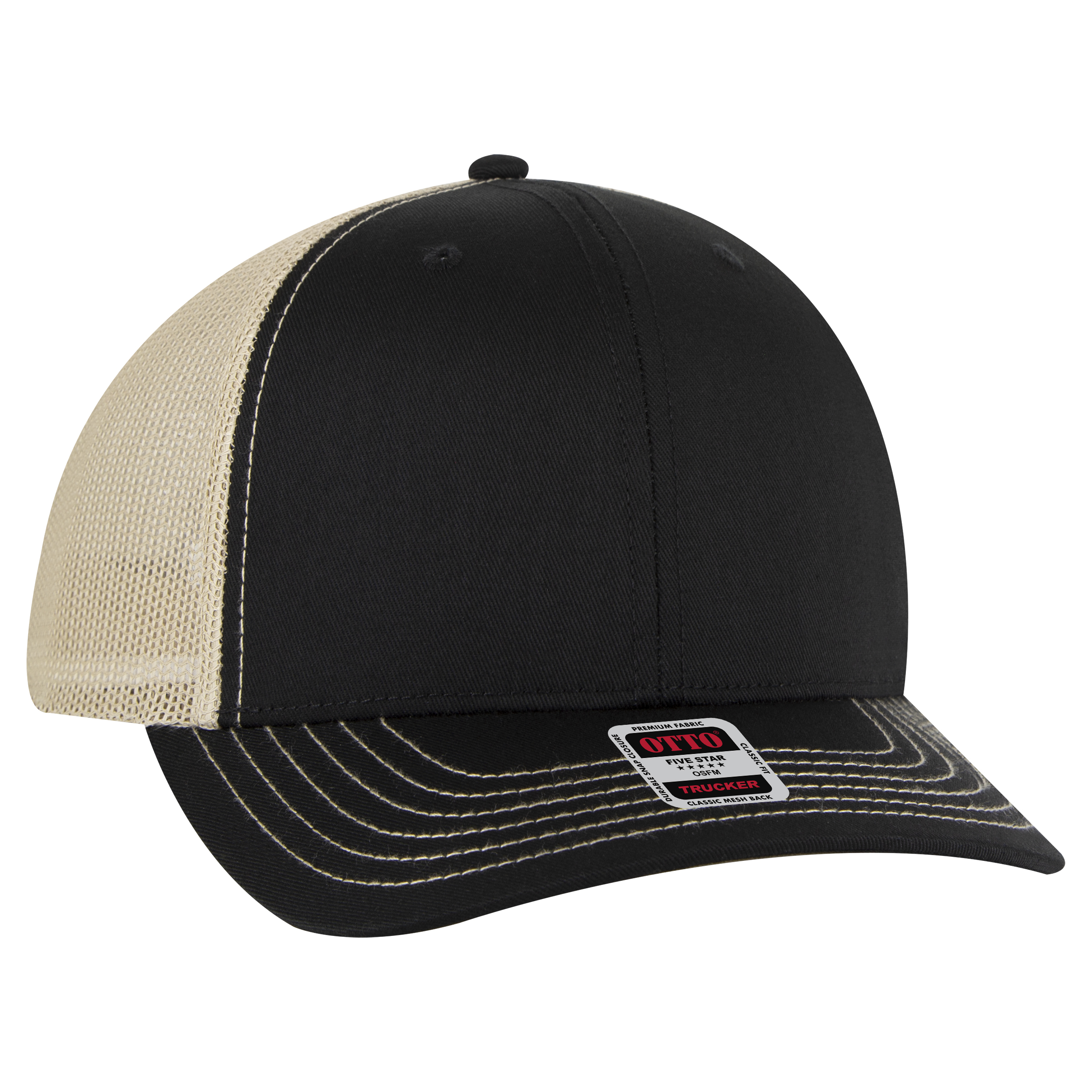 OTTO CAP® 6 Panel Mid Profile Mesh Back Trucker Hat 28