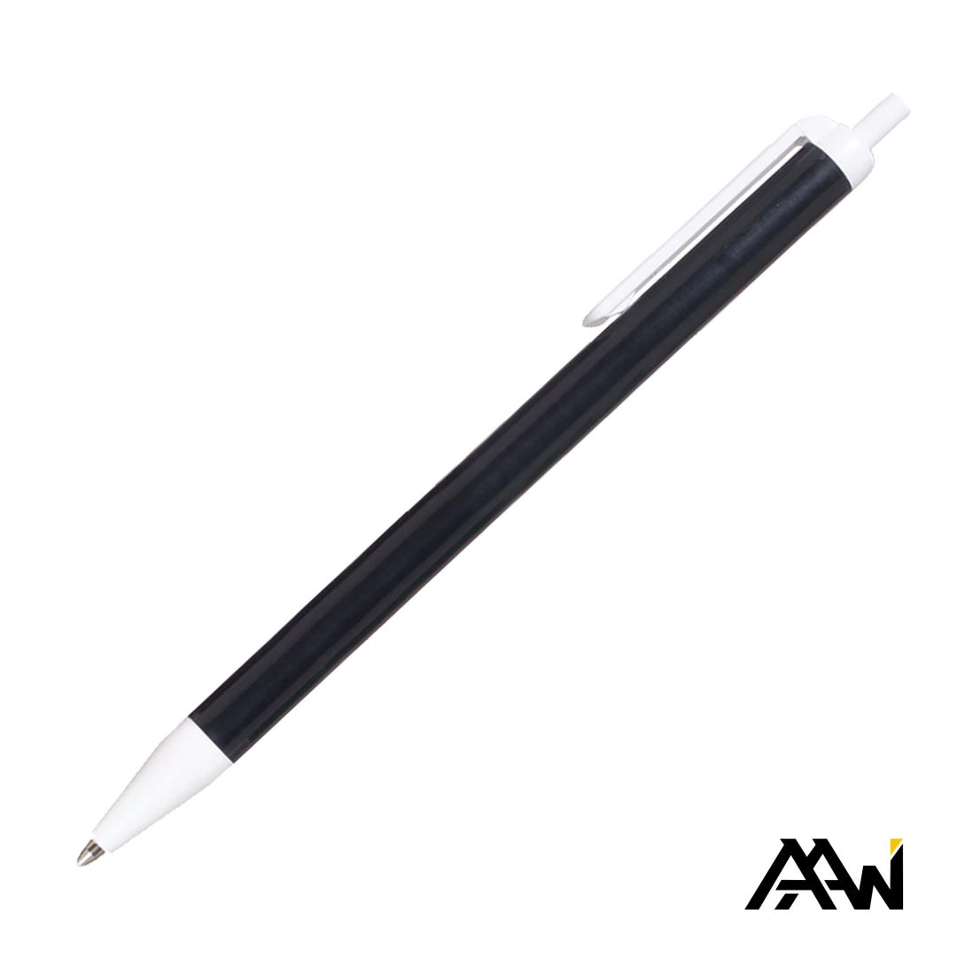 Value Slim Pen w/Glossy Colored Barrel - Matte White Accent 1