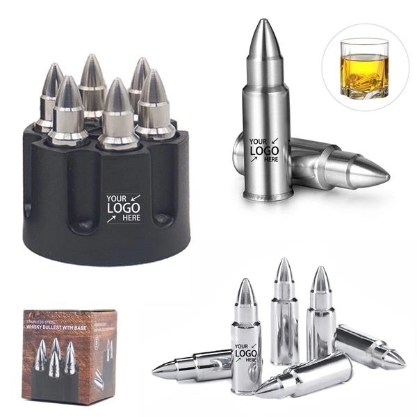 Stainless Steel Bullet Shaped Whisky Ice Cube With Base 2