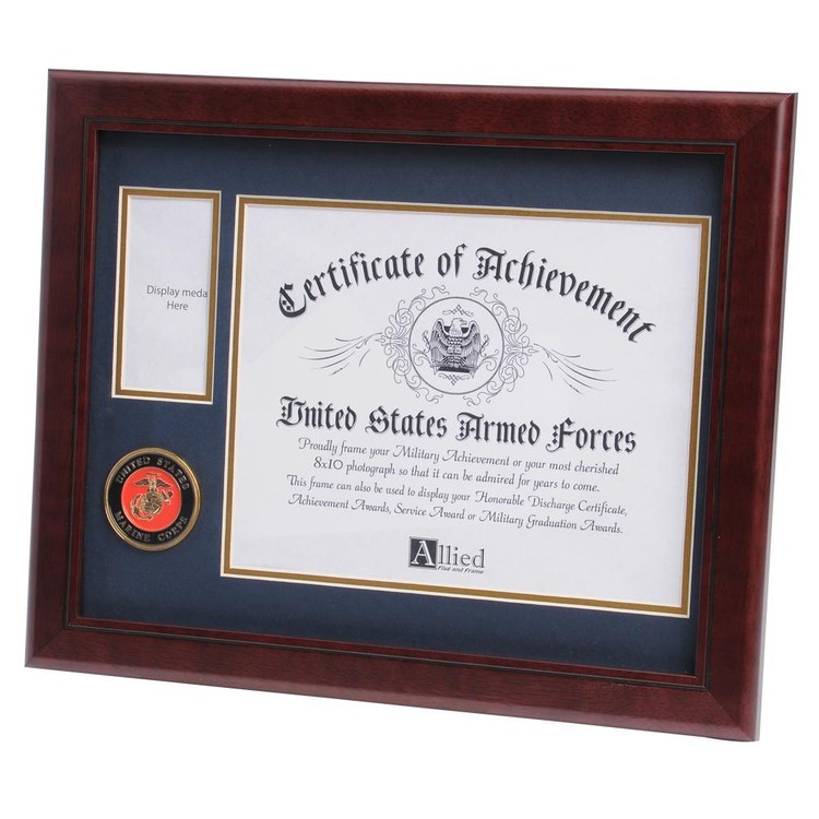 U.S. Marine Corps Medallion 8-Inch by 10-Inch Certificate and Medal Frame 2
