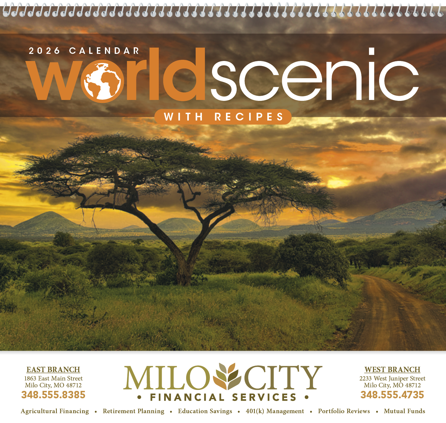 Triumph® Calendars World Scenes with Recipe Calendar 23
