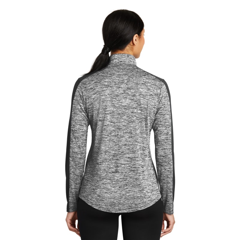 Sport-Tek Women's PosiCharge Electric Heather Colorblock 1/4-Zip Pullover. 14