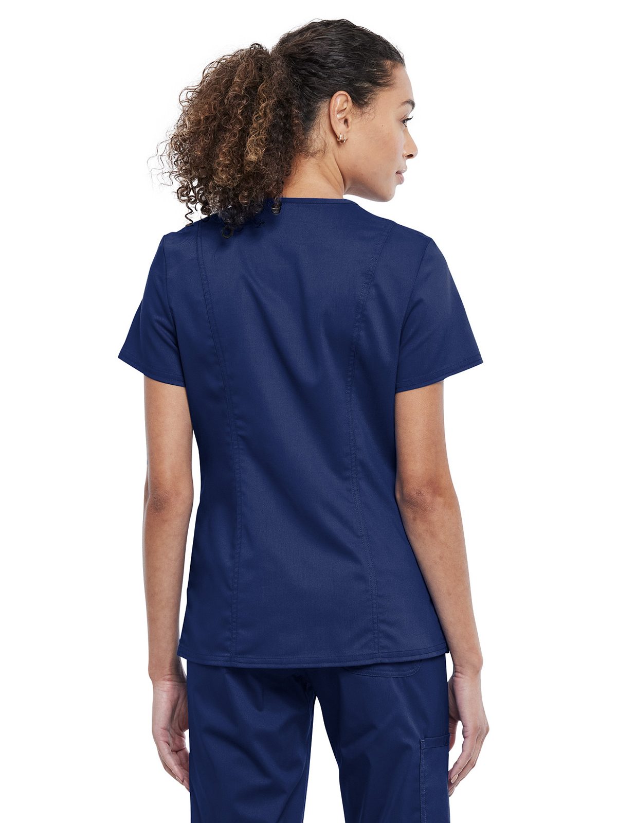 Cherokee - Workwear Revolution - Women's 4-Pocket Snap Front V-Neck Top 3