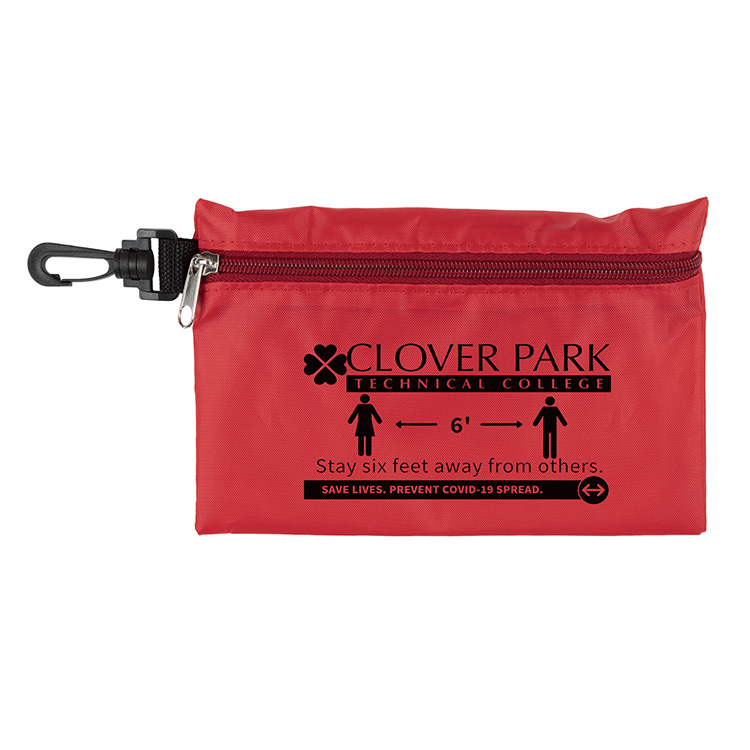 7-1/2" W x 5" H - "Milos" Large Zipper Storage Pouch Bag with Plastic Hook 10