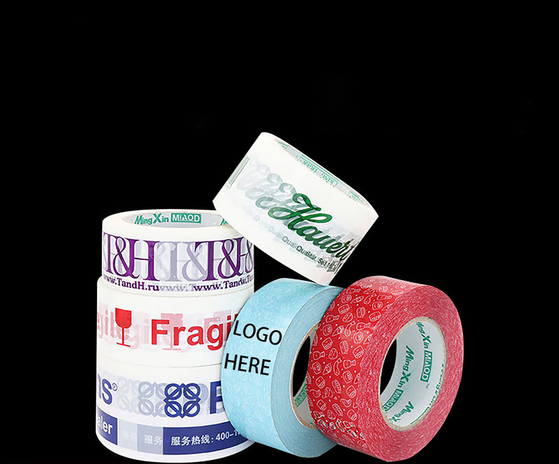 Custom Colorful Poly Packing Tape 2"X110 Yard 2