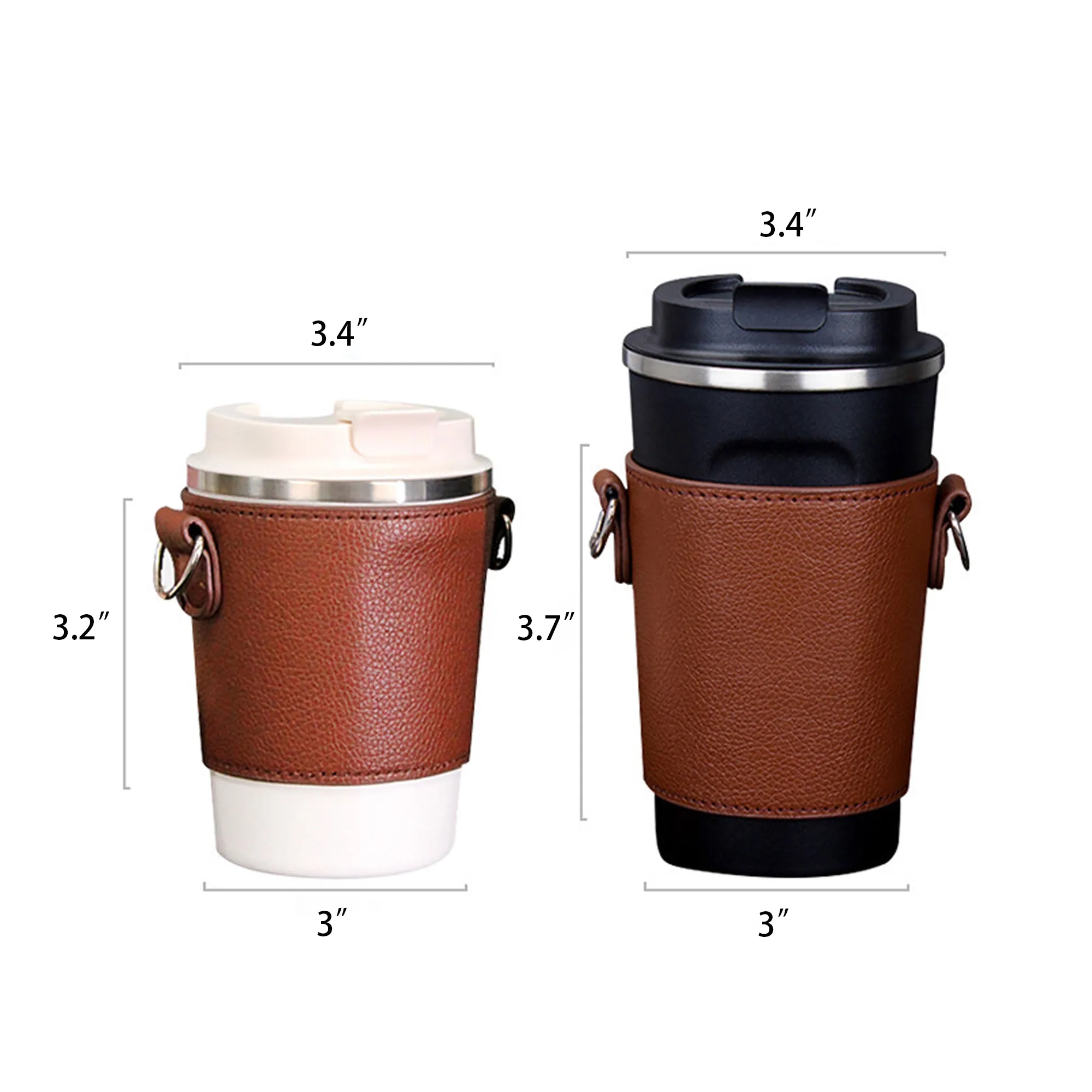 Cross-Strap Leather Beverage Sleeve 4