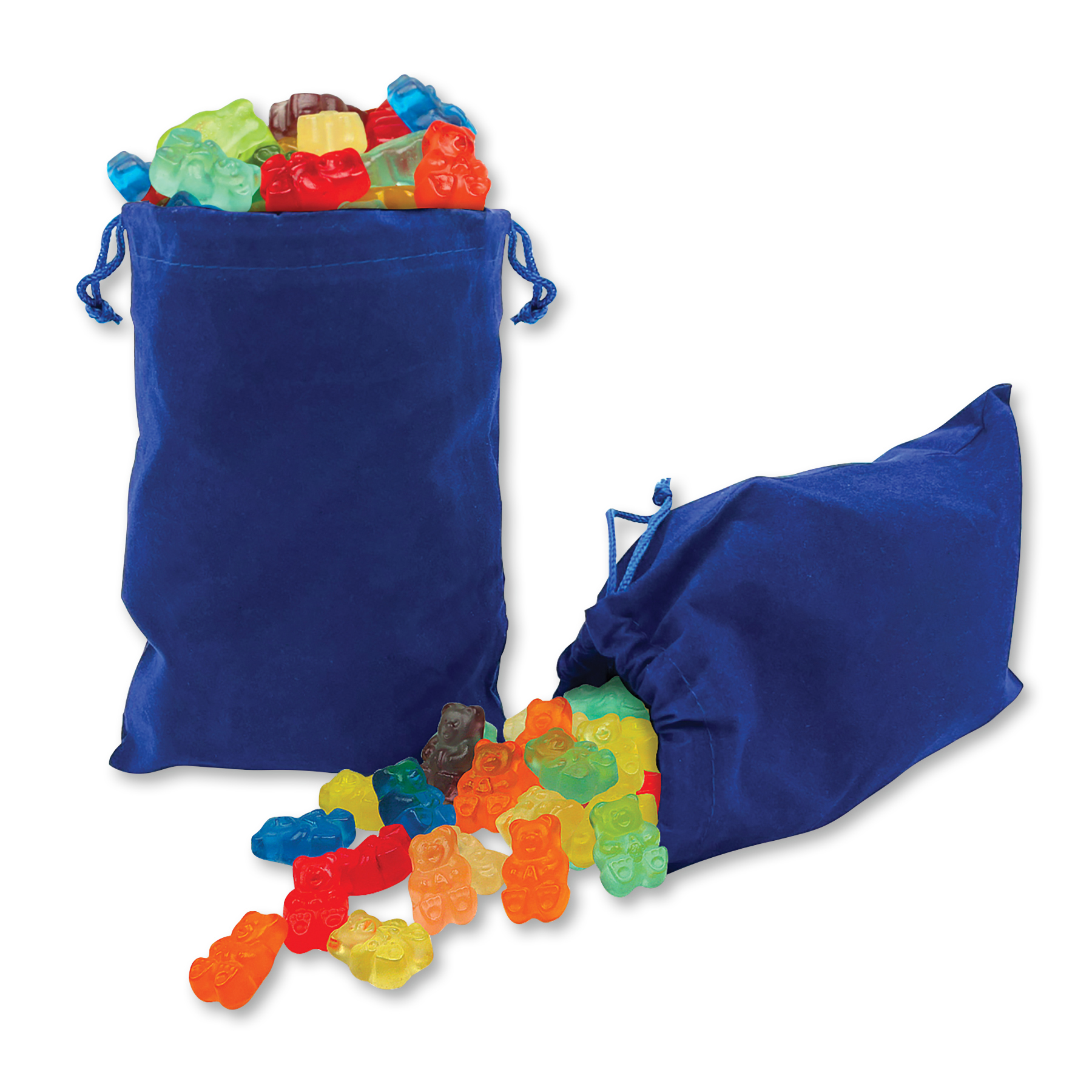 Gummi Bears in Blue Velour Gift Bag 1