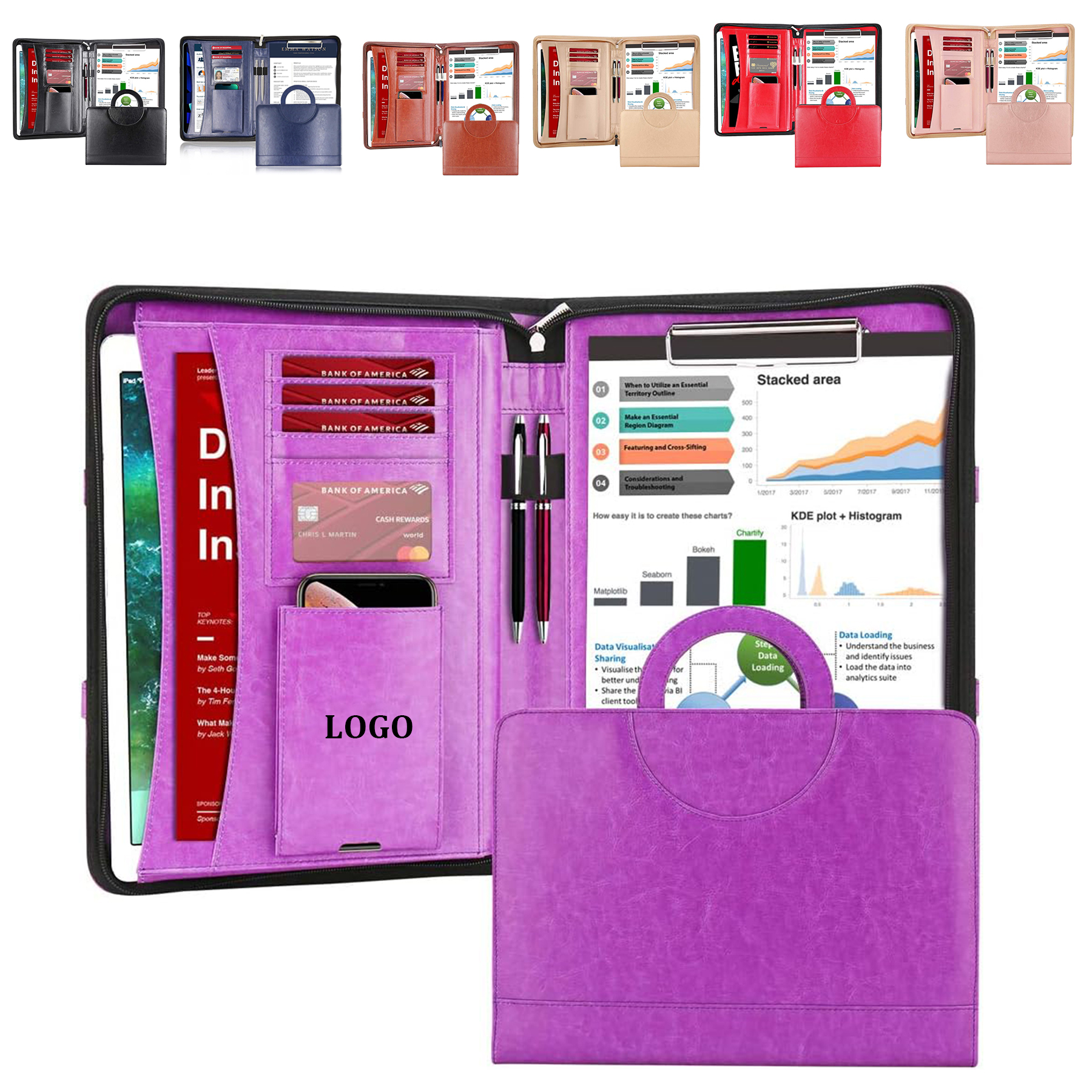 Zippered Leather Padfolio Portfolio 5