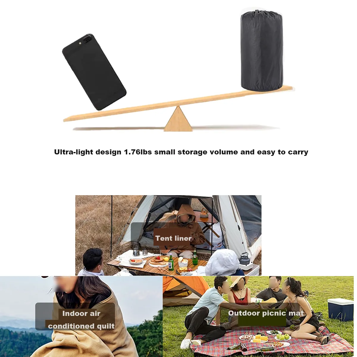 Outdoor Moisture Proof Waterproof Camping Blanket Picnic Mat 4