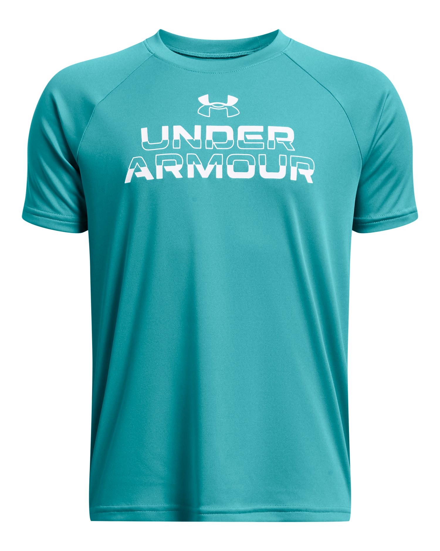 UA Tech Split Wordmark Boys' Short Sleeve 4