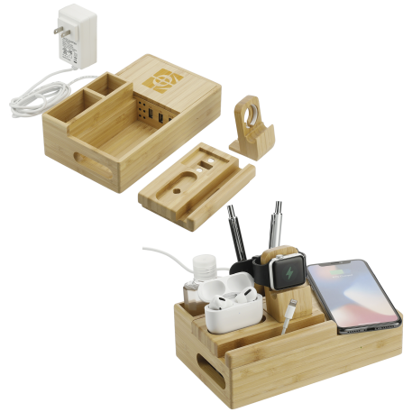 Bamboo Fast Wirelsss Charging Dock Station 16