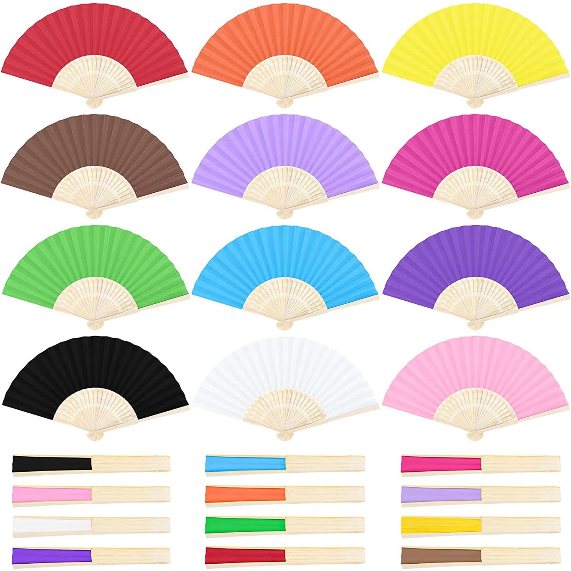 Handheld Folding Paper Bamboo Fan 2