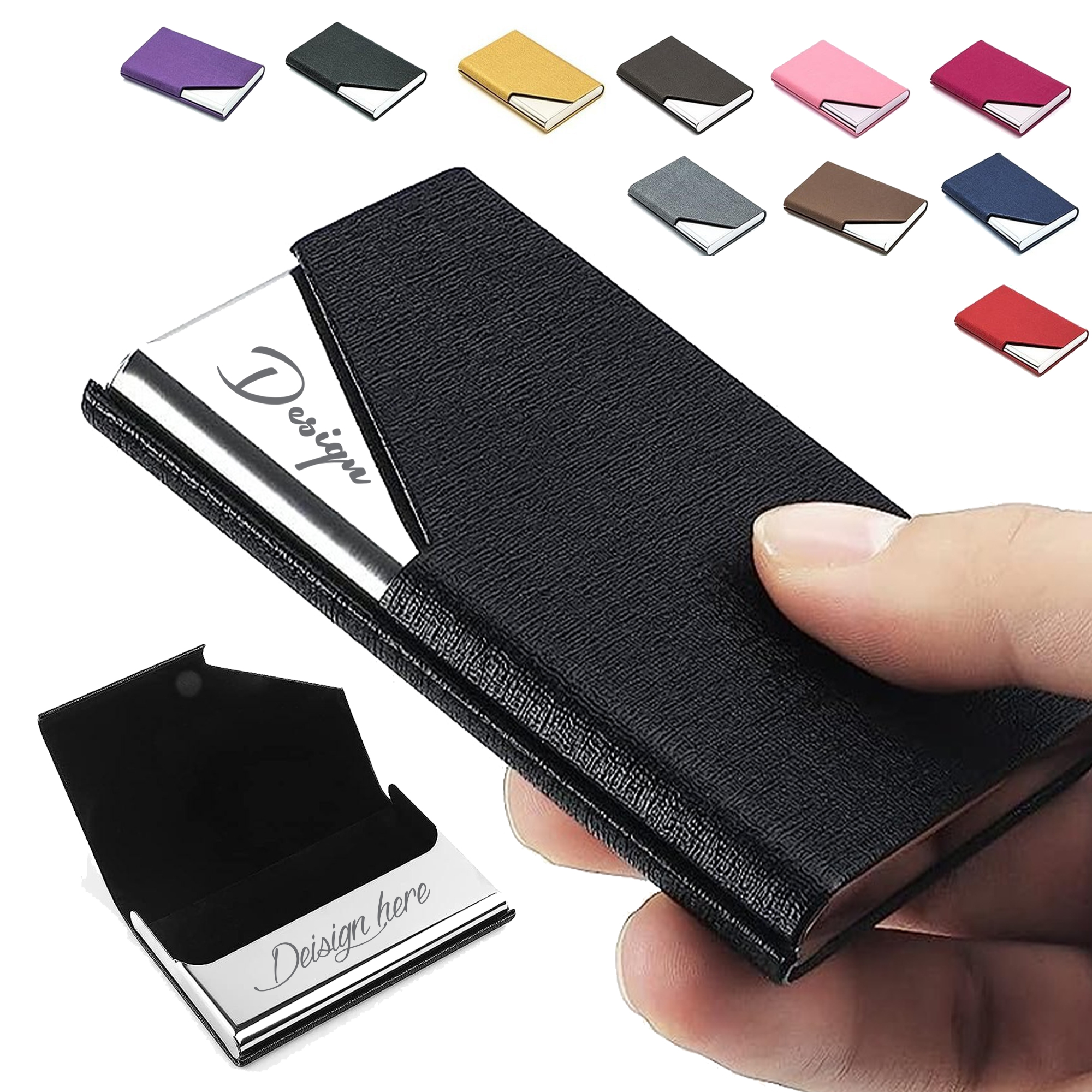 MOQ50 Sleek Metal Magnetic Business Card Case 2