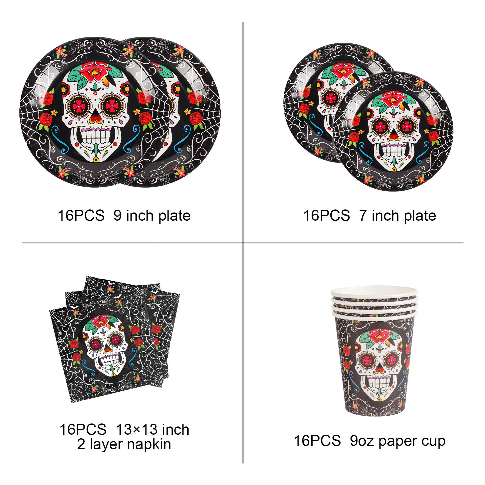 Halloween Party Table Decoration Disposable 9'' Paper Dinner Plates 3