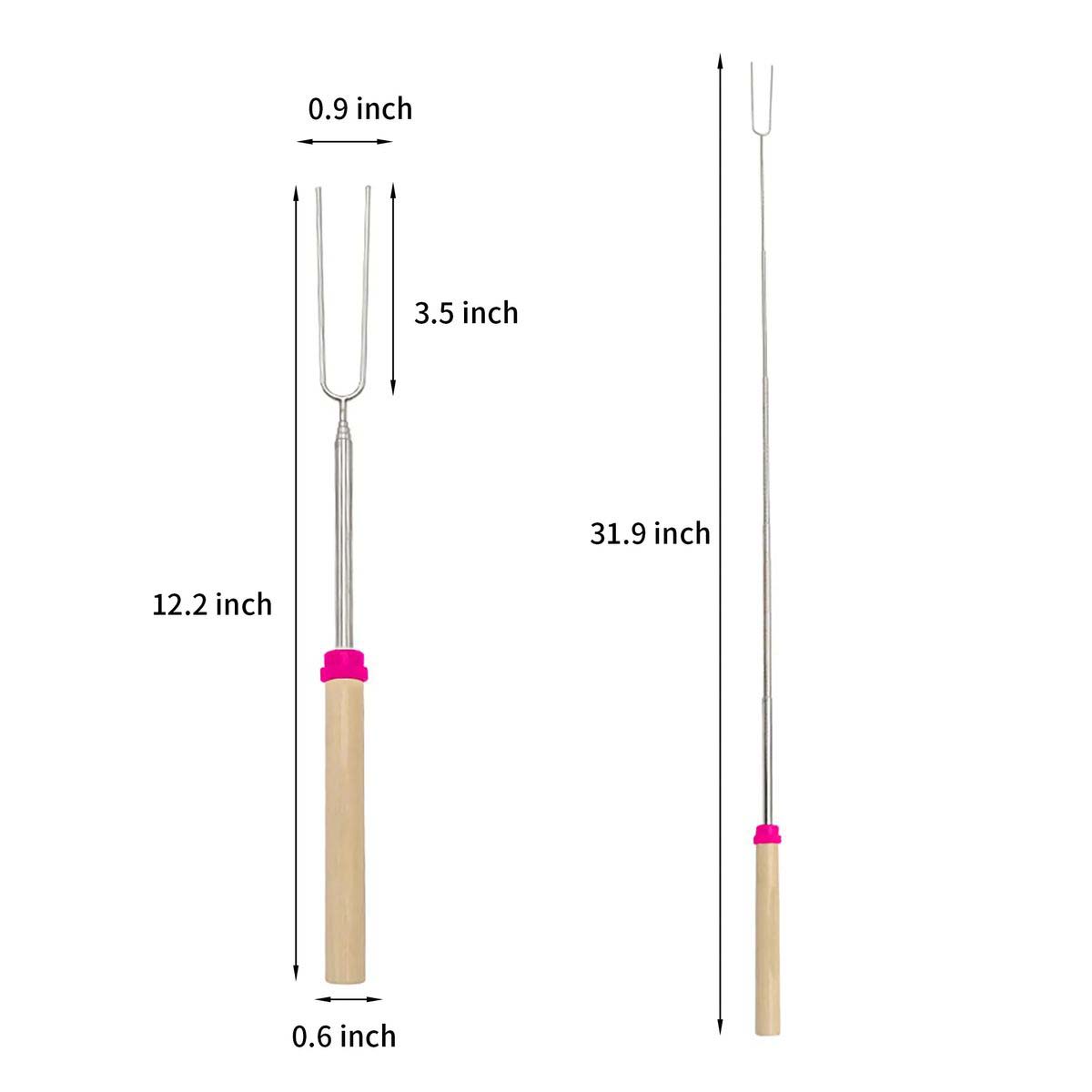 Extendable BBQ Fork for Marshmallows and Sausages 12