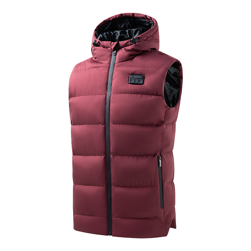 5 Areas Heated Hat Vest w/ Three Button Control Temperature 7