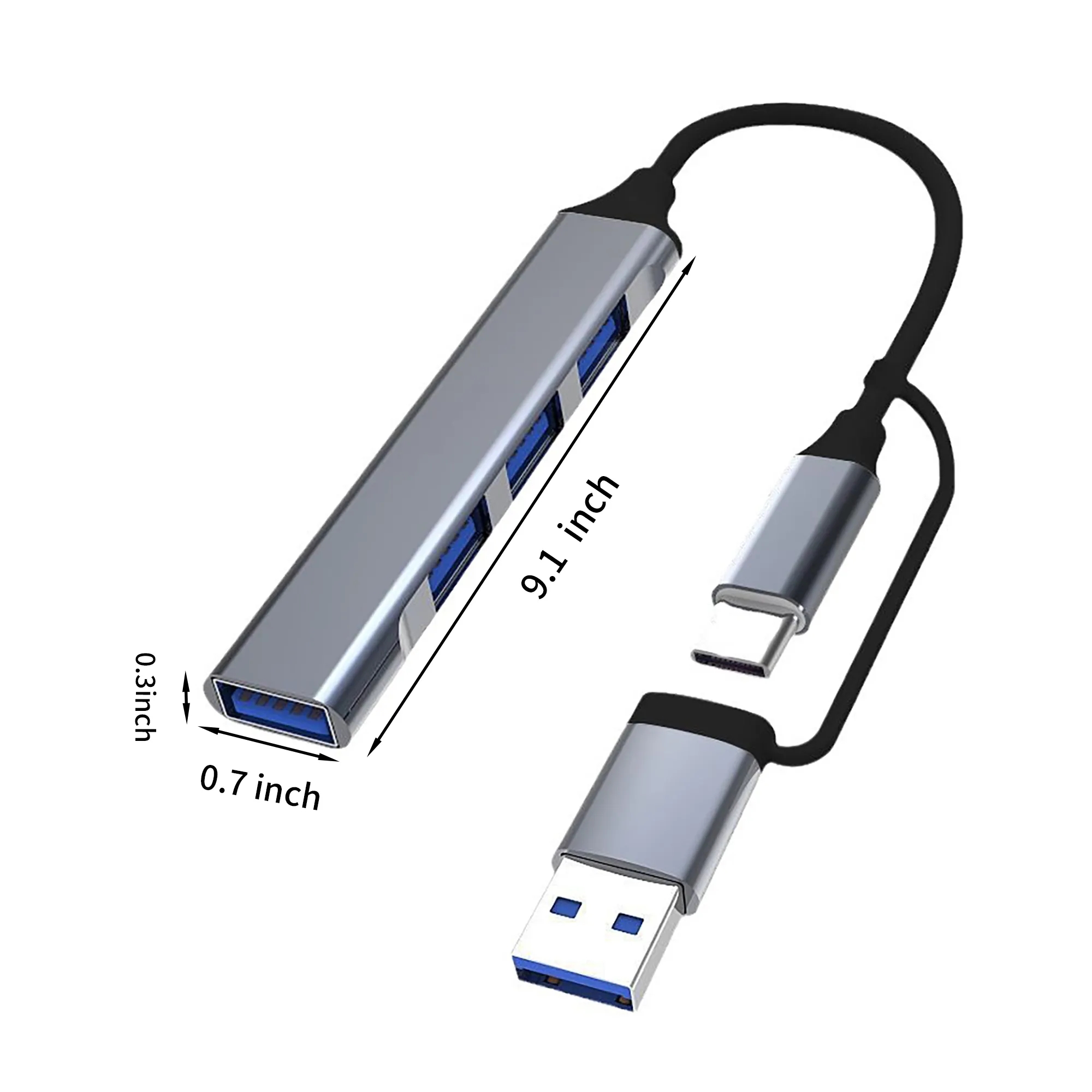 USB Connector Dual Port Alloy 4