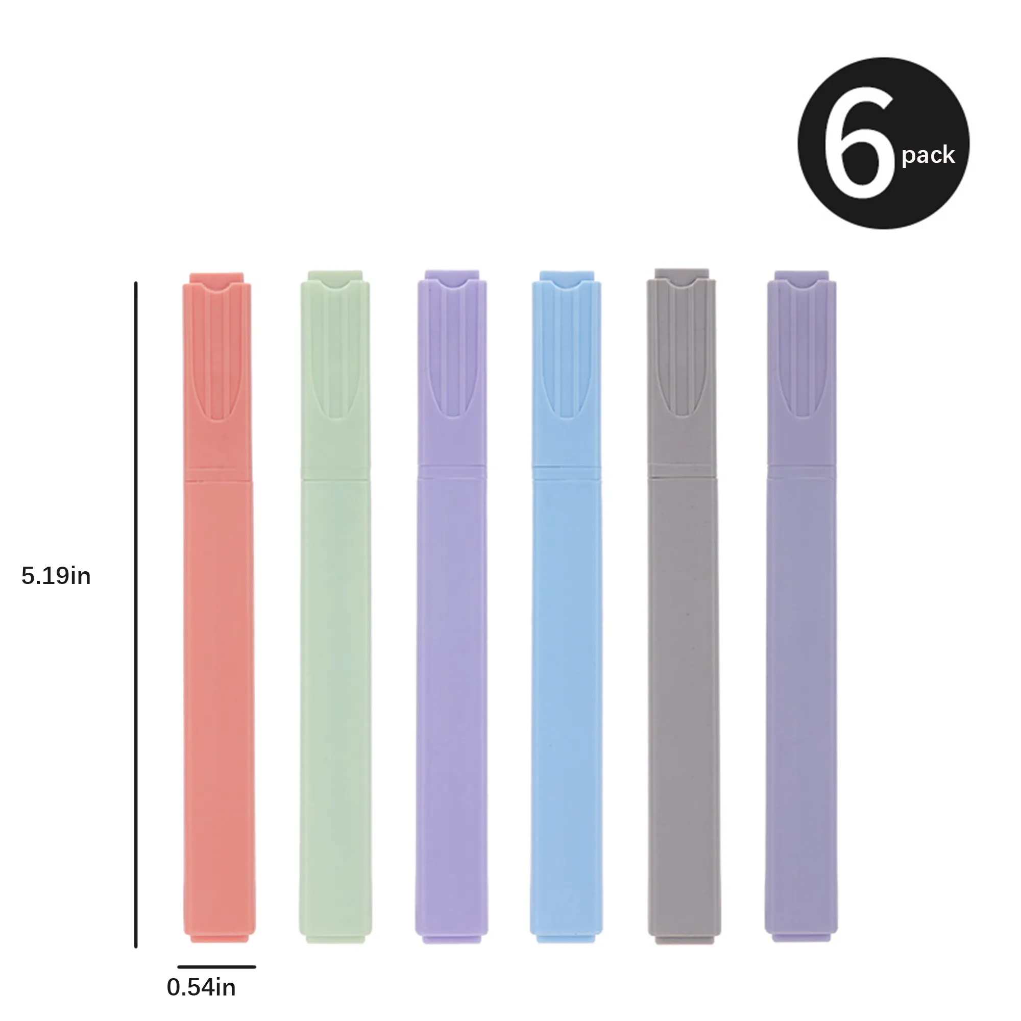 6-Piece Highlighter Set Logo Printed for Office School Use 5
