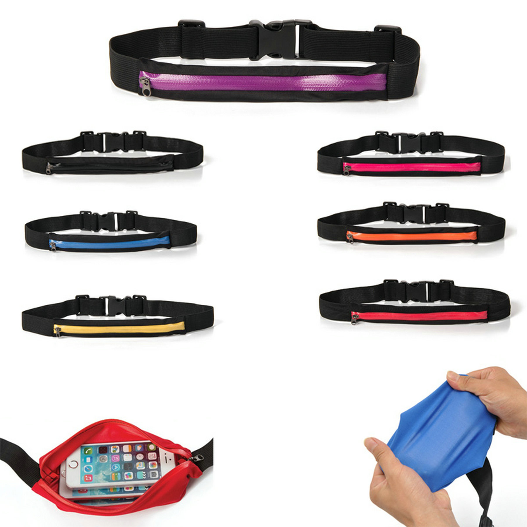 Running Belt Waist Pack Pouch with Adjustable Elastic Strap 2