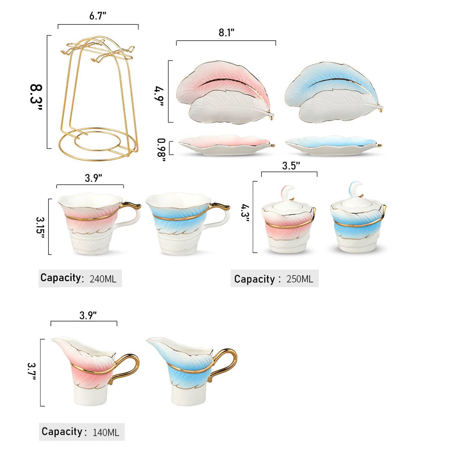 Ceramic Coffee Cup Sets With Saucers 3
