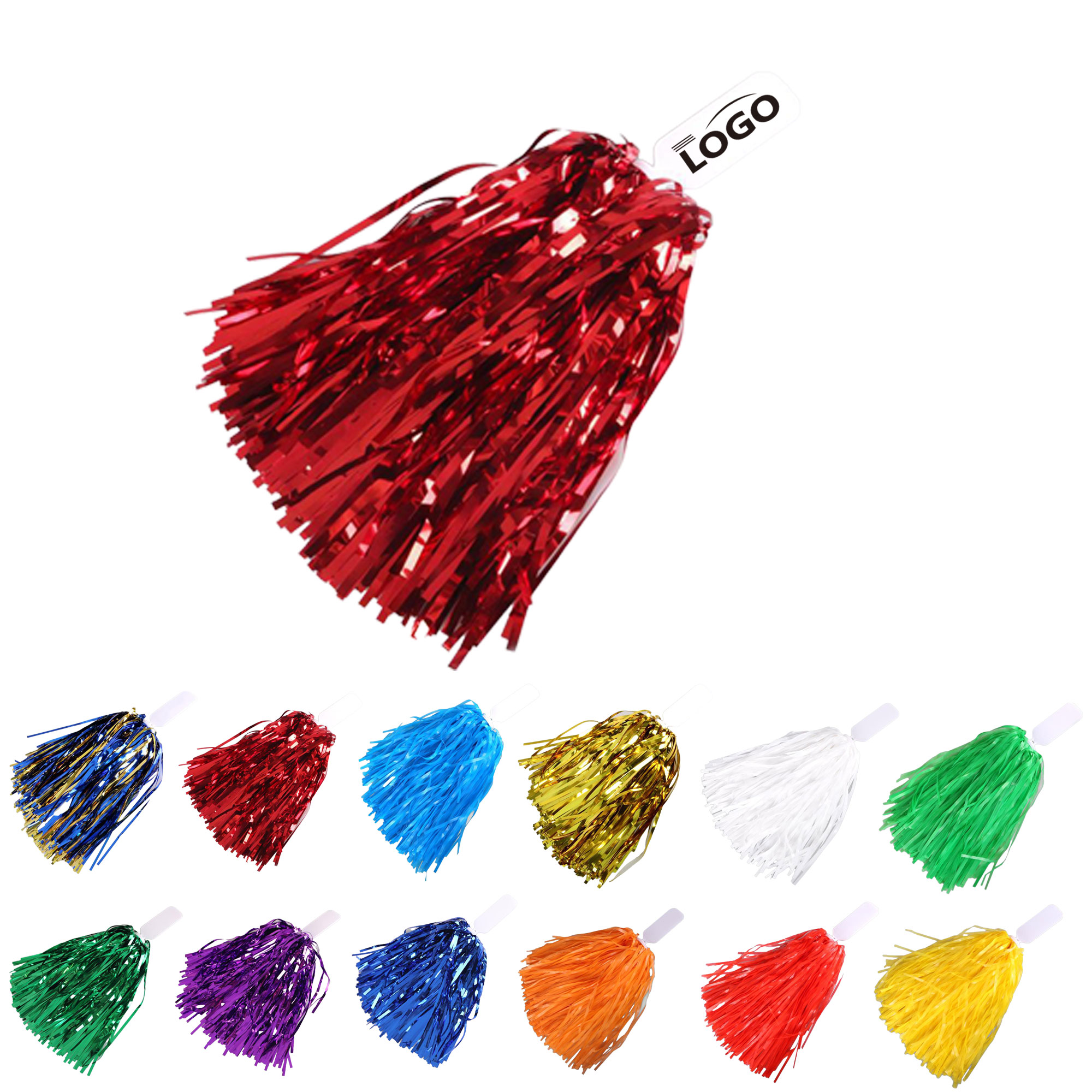 Metallic Cheer Poms Flat Handle For Events 2