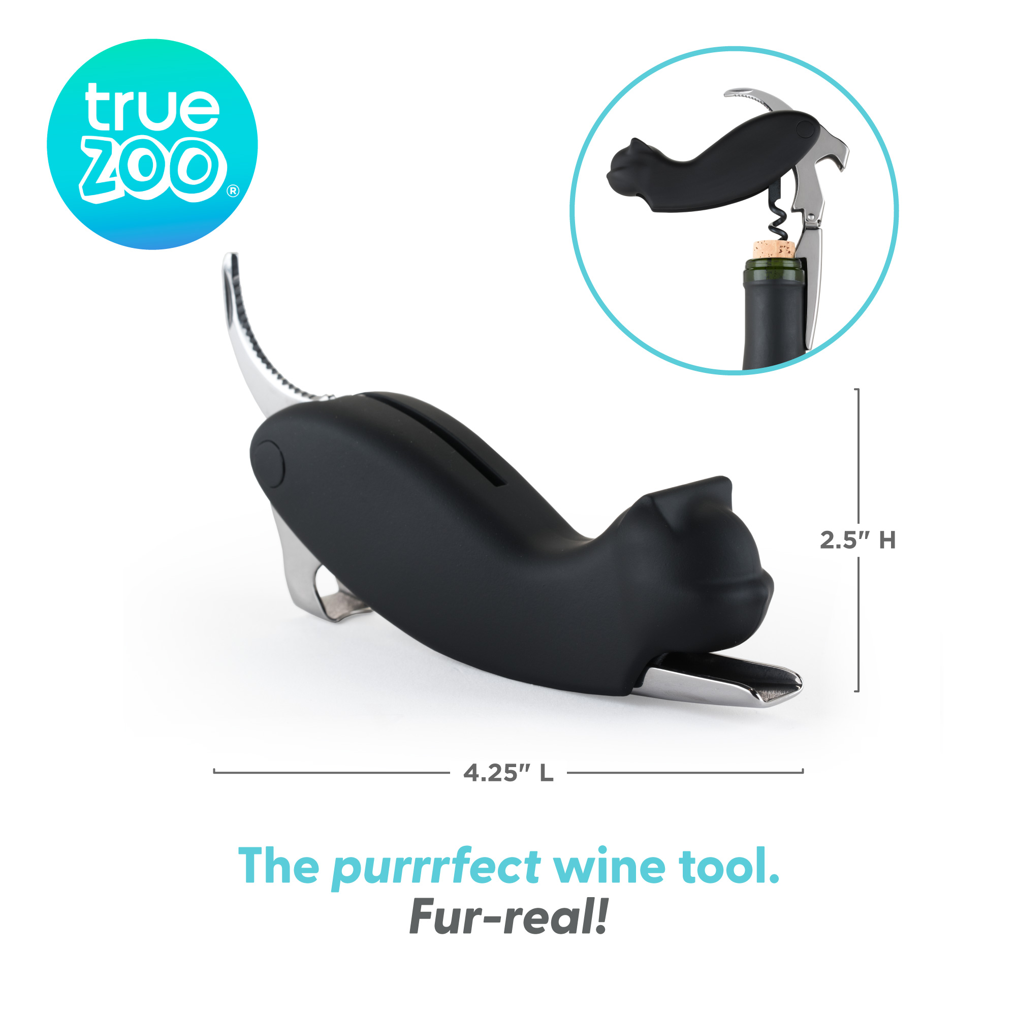 TrueZoo® Allie™ Cat Double-hinged Corkscrew 6