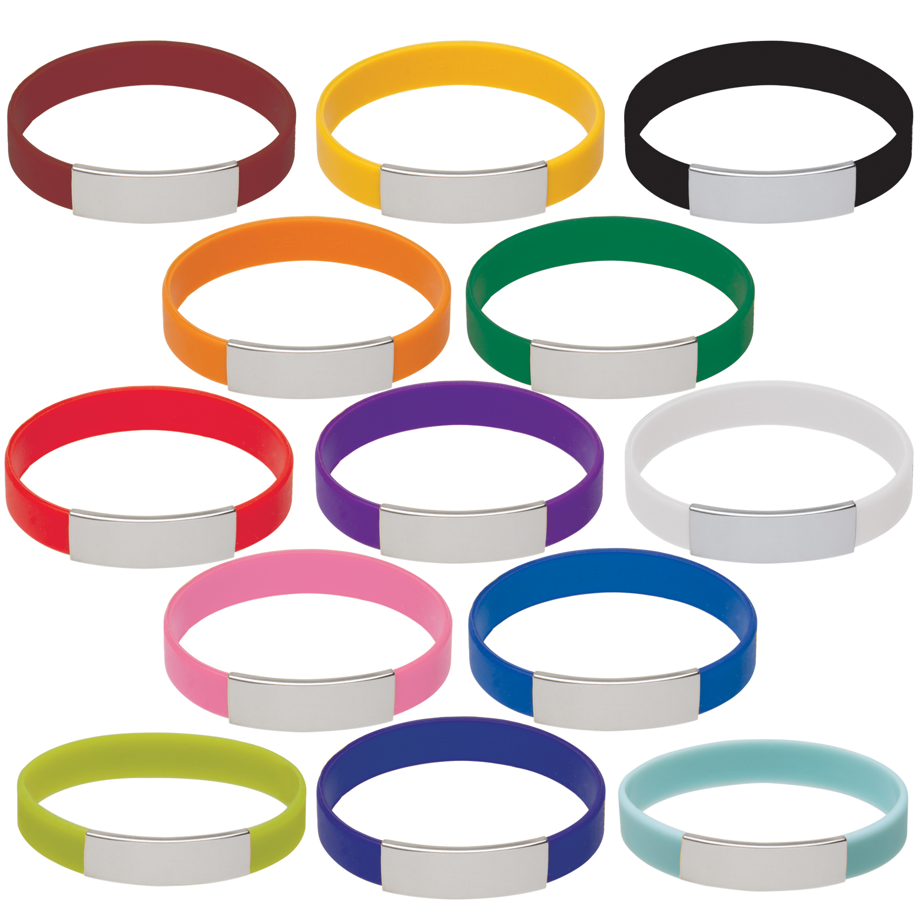 Silicone Bracelet w/Metal Accent 12