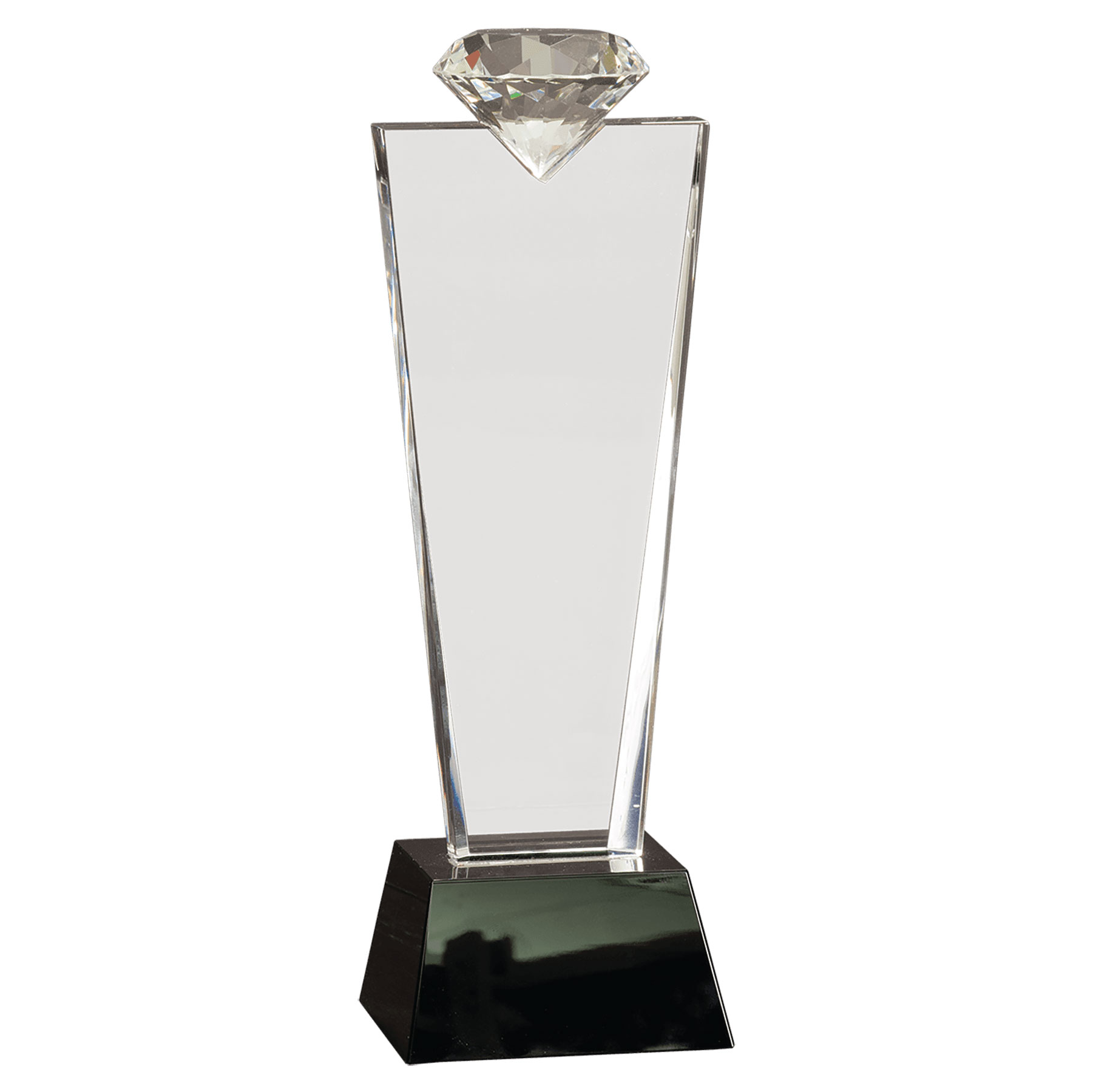 11" Crystal Diamond Top Award on Black Pedestal Base 1