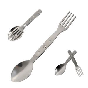 Versatile Stainless Steel Folded Dual Head Spoon And Fork 8