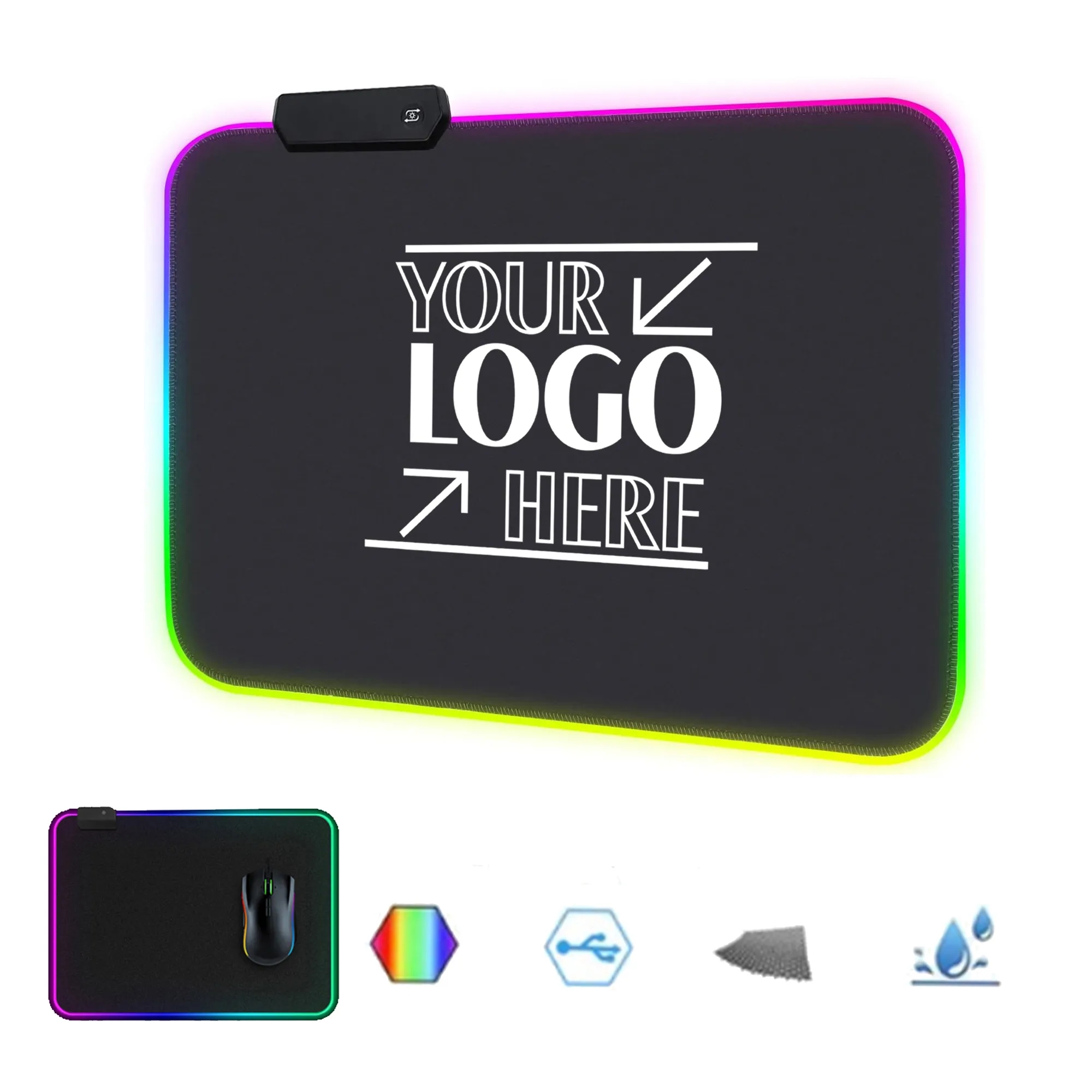 Soft LED RGB Gaming Mouse Pad with Non-Slip Rubber Base