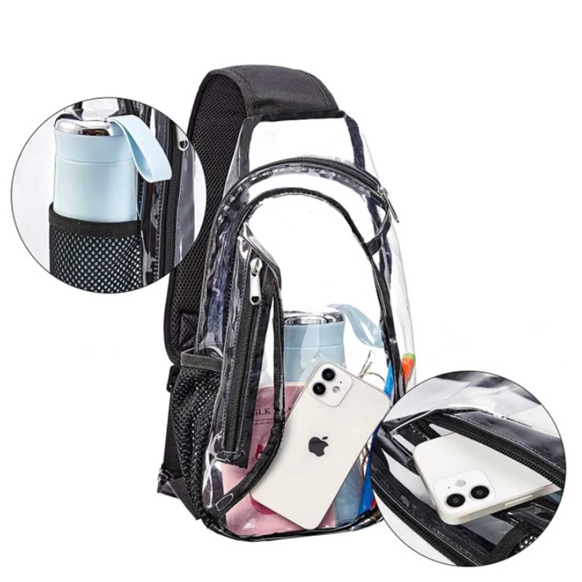 Stadium Approved Transparent Clear Sling Crossbody Bag 4