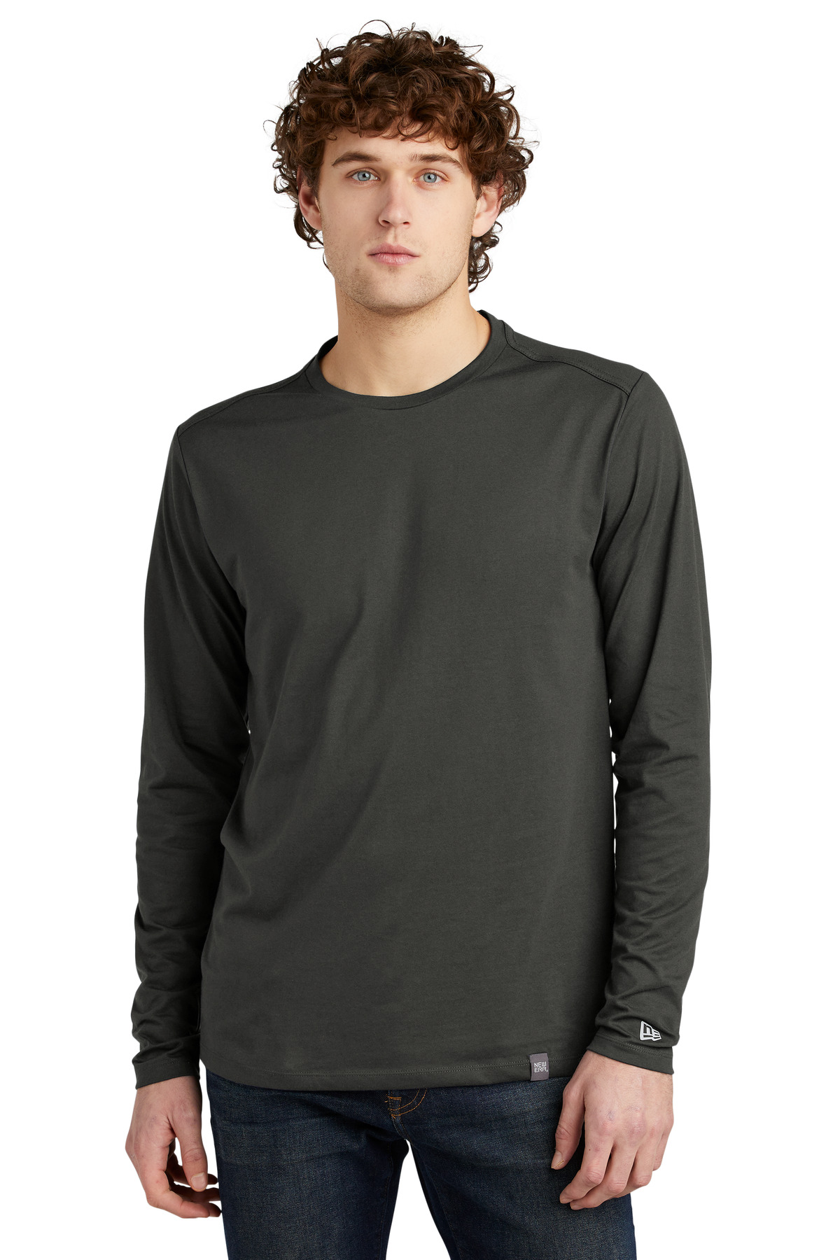 New Era Heritage Blend Long Sleeve Crew Tee. NEA102 50