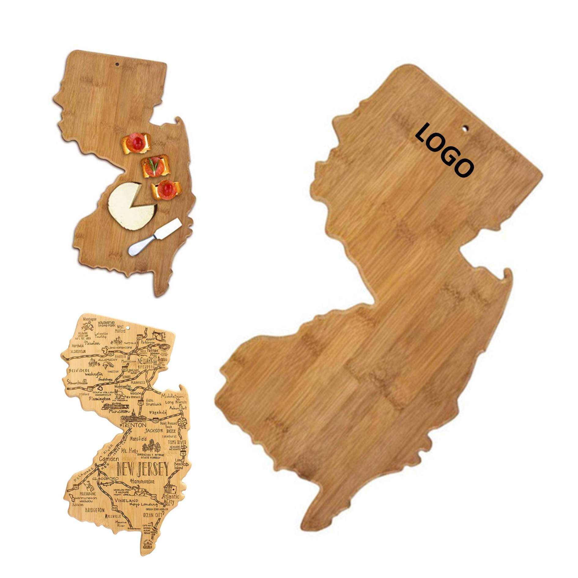 New Jersey State Shaped Serving Cutting Board 5