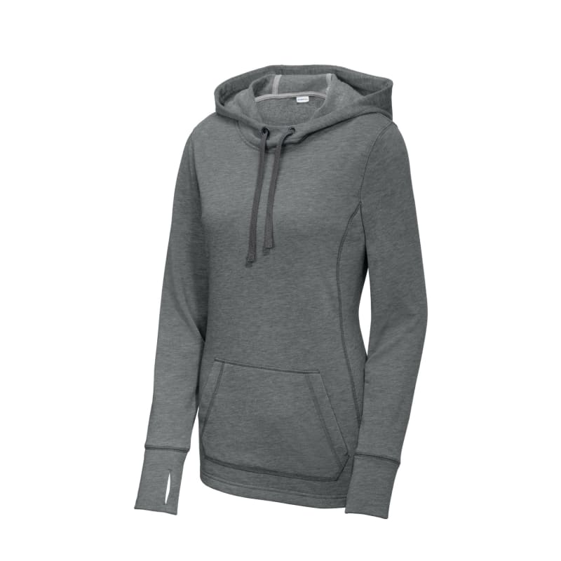 Sport-Tek Women's PosiCharge Tri-Blend Wicking Fleece Hooded Pullover. 5