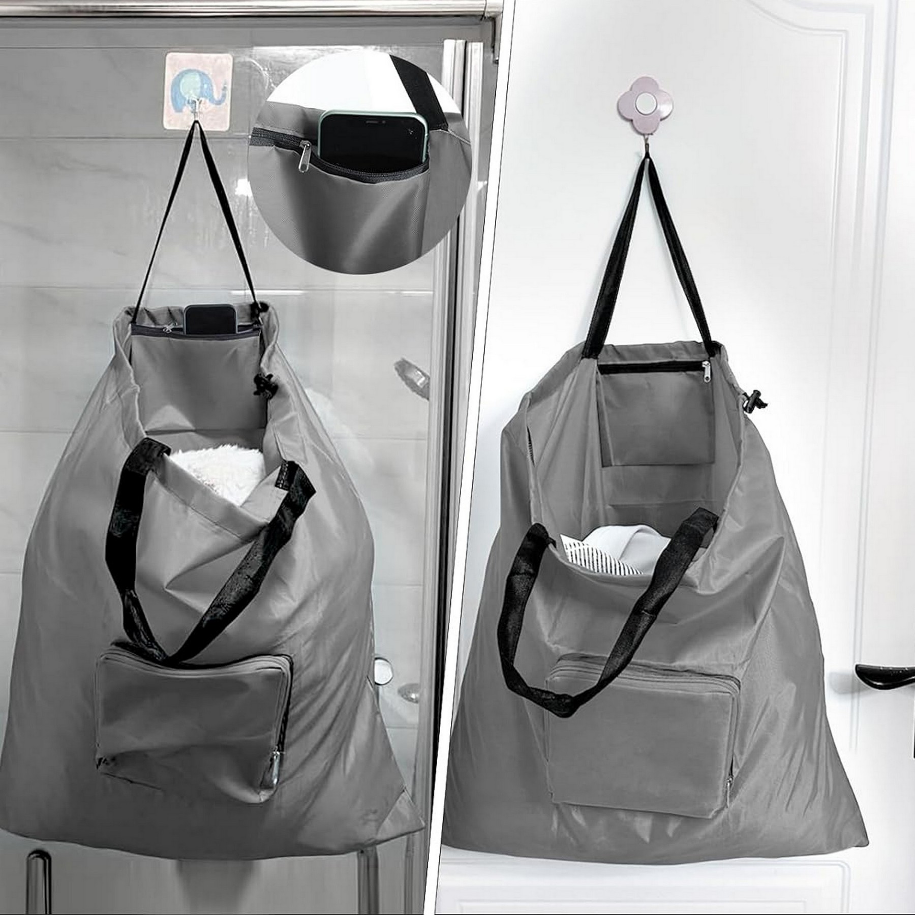 Collapsible Laundry Basket With Carabiner 4
