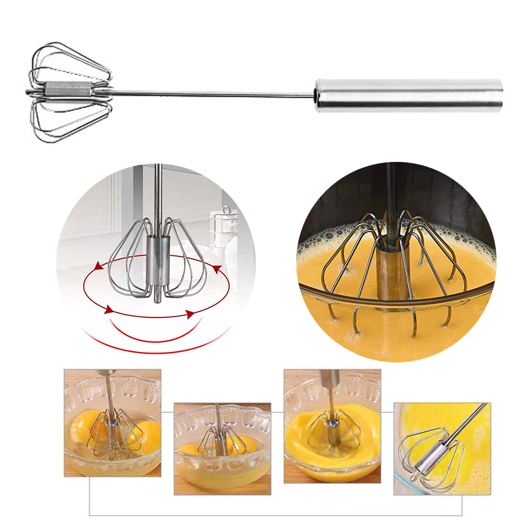 Stainless Steel Hand Push Whisk 2