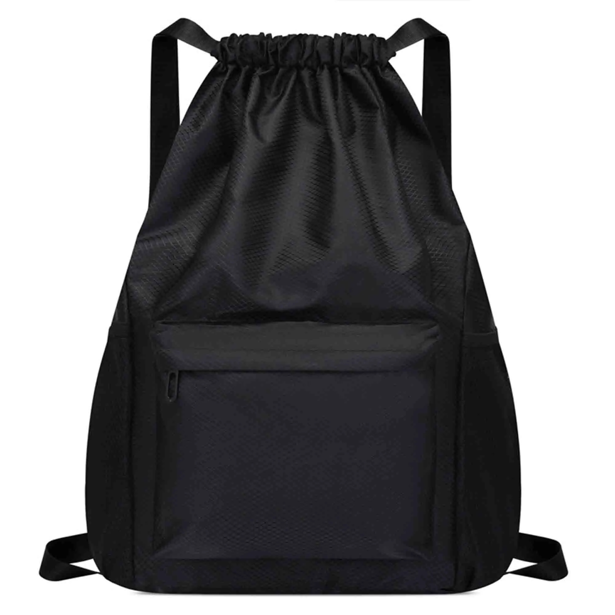 Waterproof Drawstring Backpack With Front Zipper Pocket 2
