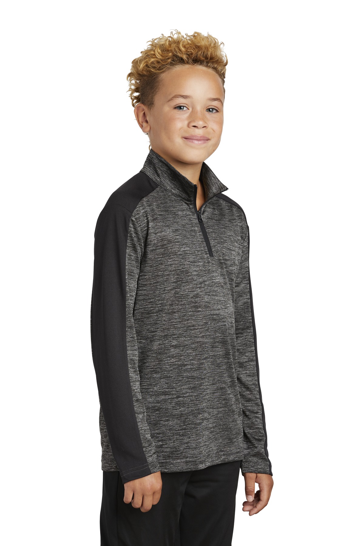 Sport-Tek Youth PosiCharge Electric Heather Colorblock 1/4-Zip Pullover. YST397 6