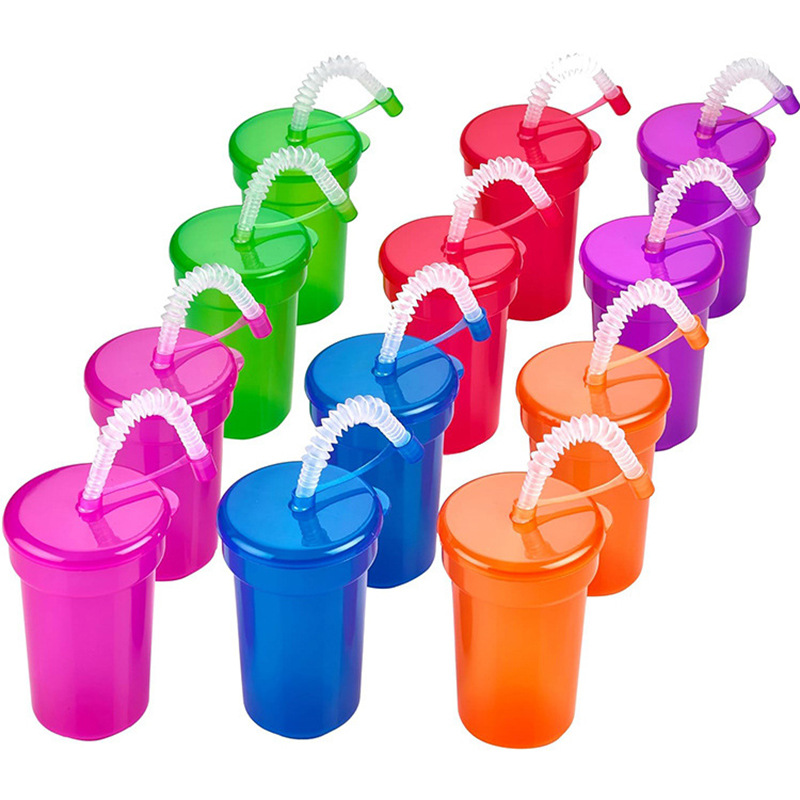 Plastic Kids Party Cups With Lids And Straws 2