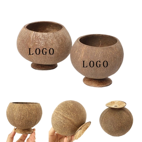 Natural Coconut Cups - Custom Imprinted 1