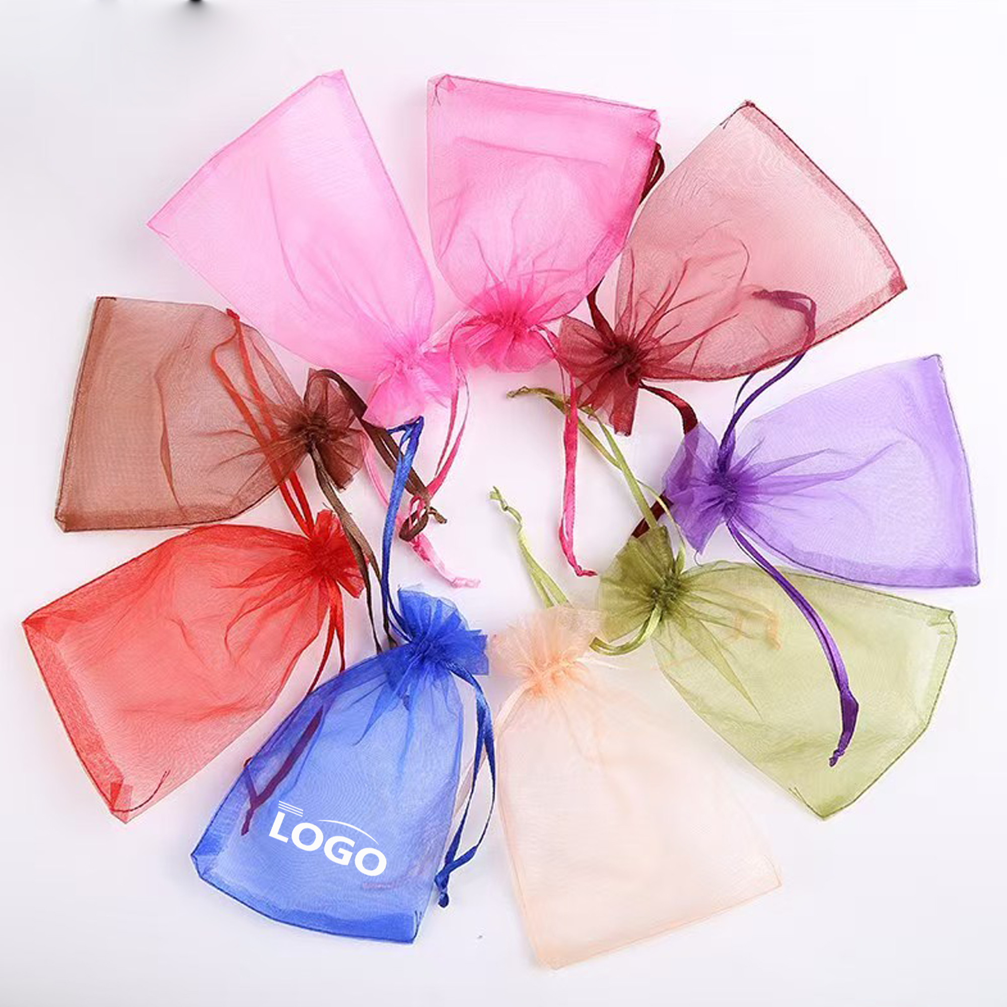 5x7 in Colorful Mesh Drawstring Pouch Gift Bags 3