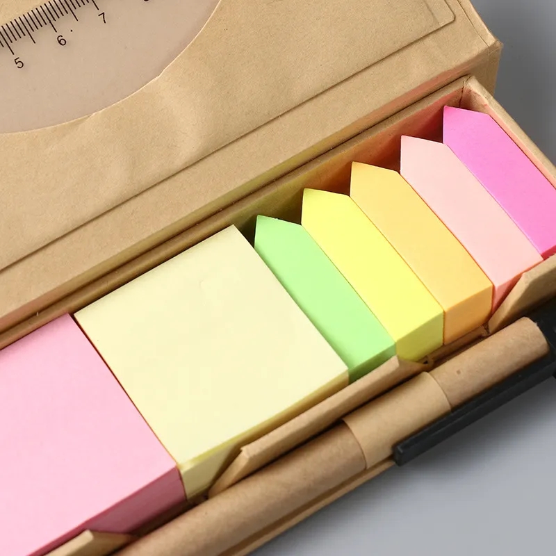 Customized eco-friendly kraft paper memo box set 3