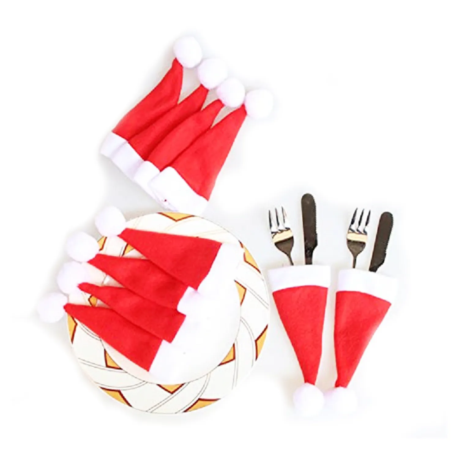 Christmas Hat Shape Bag for Knife and Fork 1